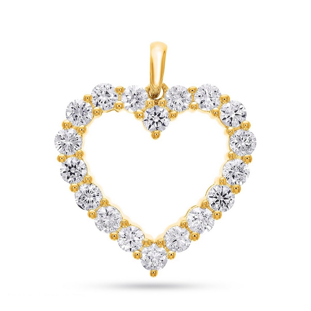 LG - 14K 1.05CT D-PENDANT LDS RDS "HEART" "CERTIFIED"